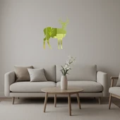 Geyik ve Ağaç Silüeti Dekoratif Altın Aynalı Tablo thumbnail 1