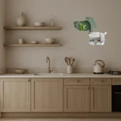 Kırmızı Tasmalı Kahverengi Köpek Aynalı Tablosu thumbnail 3