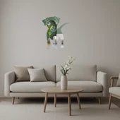 Beyaz ve Bej Köpek Tasarımı İç Mekan Dekoratif Aynalı Tablo thumbnail 1