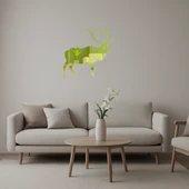 Ahşap Geyik ve Geyik Silueti Dekoratif İç Mekan Altın Aynalı Tablosu thumbnail 1