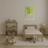 Modern Çiçek Desenli Dekoratif Altın Aynalı Tablo thumbnail 4