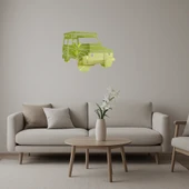 Modern Jeep İllüstrasyonlu  Duvar Altın Aynalı Tablosu thumbnail 1