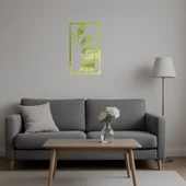 Minimalist Yaprak Desenli Dekoratif Altın Aynalı Tablo thumbnail 4