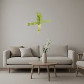 Papağanlı Dal Dekoratif Altın Aynalı Tablo thumbnail 1