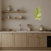 Minimalist Yaprak Tasarımlı  İç Mekan Altın Aynalı Tablo thumbnail 3