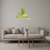 Daldaki Leila Göğüslü Mavi Kuş Altın Aynalı Tablosu thumbnail 1