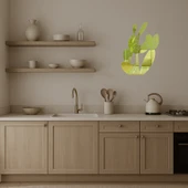 Minimalist Kaktüs Desenli  Altın Aynalı Tablo thumbnail 3