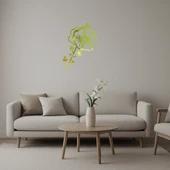 Monokrom Çiçek Desenli Dekoratif Altın Aynalı Tablo thumbnail 1