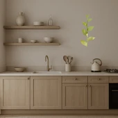 Geometrik Yaprak Desenli  İç Mekan Altın Aynalı Tablo thumbnail 2