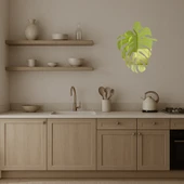 Şık Monstera Yaprağı Tasarımlı  Altın Aynalı Tablo thumbnail 3