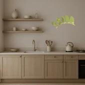 Zarif Yaprak Silüetli  Dekoratif Altın Aynalı Tablo thumbnail 3