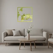 Sanatsal Çiçek Tasarımlı Dekoratif Altın Aynalı Tablo thumbnail 1