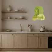 Küçük Köpek Yüzü Sanatsal Altın Aynalı Tablo thumbnail 3