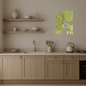 Monstera Yaprağı Desenli  Dekoratif Altın Aynalı Tablo thumbnail 2