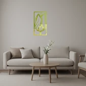 Çiçek Desenli Dekoratif Duvar Altın Aynalı Tablosu thumbnail 1