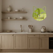 Alaycı Kedi Emoji Dekoratif Altın Aynalı Tablo thumbnail 3