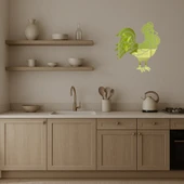 Tavuk Figürlü  Dekoratif Altın Aynalı Tablo thumbnail 3