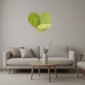 Romantik Kalpler Temalı Dekoratif Altın Aynalı Tablo thumbnail 1