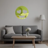 Kalp Gözlü Gülümseyen Emoji Dekoratif Altın Aynalı Tablo thumbnail 5