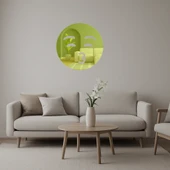 Gözleri Kapalı Öpücük Yollayan Yüz  Altın Aynalı Tablo thumbnail 1