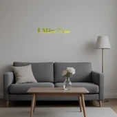 İç Mekan İçin 'I Miss You' Dekoratif  Altın Aynalı Tablo thumbnail 5