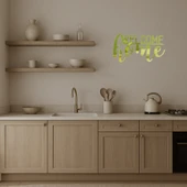 Sıcak Karşılama Temalı  Dekoratif Altın Aynalı Tablo thumbnail 3