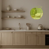 Yapraklı Elma Tasarımlı Dekoratif Altın Aynalı Tablo thumbnail 3