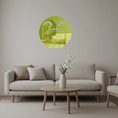 Kapalı Gözlü Somurtkan Emoji Dekoratif Altın Aynalı Tablo thumbnail 1