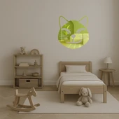 Alaycı Kedi Emoji Dekoratif Altın Aynalı Tablo thumbnail 4