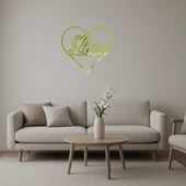 Kalp ve Aşk Temalı Dekoratif Altın Aynalı Tablo thumbnail 1