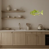 Modern  Orkinos Balığı Tasarımlı Dekoratif Duvar Altın Aynalı Tablosu thumbnail 3