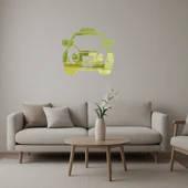 Neşeli Araba İç Mekan Dekoratif Altın Aynalı Tablo thumbnail 1