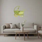 Bebek Arabası Temalı  Dekoratif Altın Aynalı Tablo thumbnail 1