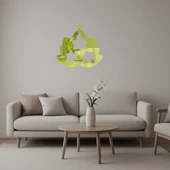 Floral Motifli  Dekoratif İç Mekan Altın Aynalı Tablosu thumbnail 1