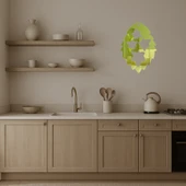 Ağaç Yaprakları Desenli  Duvar Altın Aynalı Tablosu thumbnail 3