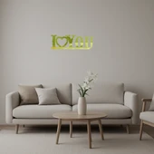 Kalp ve Sevgi Temalı Dekoratif Duvar Altın Aynalı Tablosu thumbnail 1