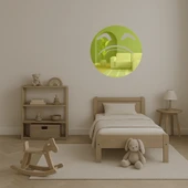 Kapalı Gözlü Somurtkan Emoji Dekoratif Altın Aynalı Tablo thumbnail 4