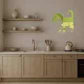 Sevimli Kedi Temalı Dekoratif İç Mekan Altın Aynalı Tablosu thumbnail 4