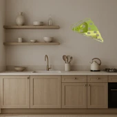 Sanatsal Pizza Dilimi Dekoratif Altın Aynalı Tablo thumbnail 2