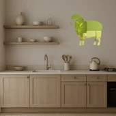 Sevimli Koyun Tasarımlı Dekoratif Duvar Altın Aynalı Tablosu thumbnail 3