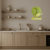 İç Mekan Dekoratif Saçlı Fabrika İşçisi Kadın Emoji Altın Aynalı Tablosu thumbnail 4