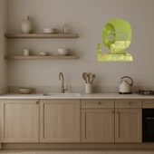 Uzun Saçlı Bilim Kadını Emoji Dekoratif Altın Aynalı Tablo thumbnail 3