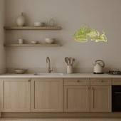 Sıcak ve Lezzetli Pizza Dekoratif Altın Aynalı Tablo thumbnail 3