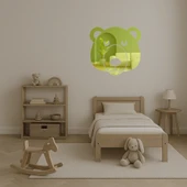 Kutup Ayısı Yüzü Dekoratif Altın Aynalı Tablo thumbnail 3