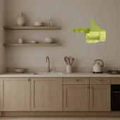 İşaret Eden El Tasarımlı  Dekoratif Altın Aynalı Tablo - 3