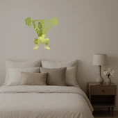 Ağırlık Kaldıran Erkek Emoji Dekoratif Altın Aynalı Tablo thumbnail 2