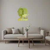 İç Mekan Dekoratif Saçlı Fabrika İşçisi Kadın Emoji Altın Aynalı Tablosu thumbnail 1