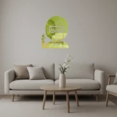 Uzun Saçlı Bilim Kadını Emoji Dekoratif Altın Aynalı Tablo thumbnail 1