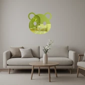 Ayı Yüzü Desenli  Dekoratif Altın Aynalı Tablo - 1