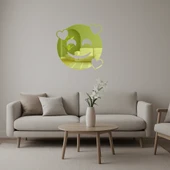 Kalp Gözlü Gülen Yüz Emoji Dekoratif Altın Aynalı Tablo thumbnail 1